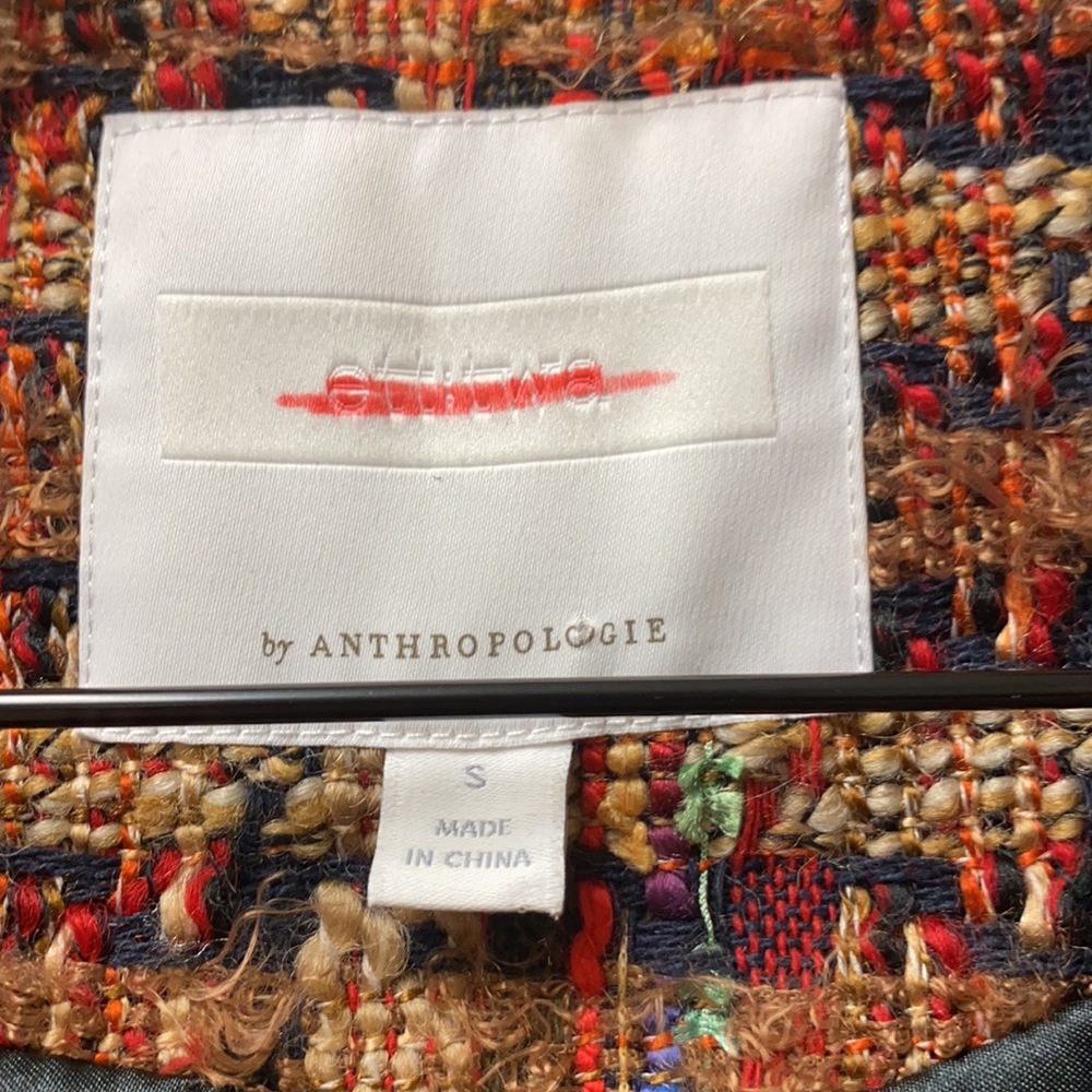 🔥🔥🔥Anthropologie Harlequin Tweed Blazer Jacket - Picture 9 of 16